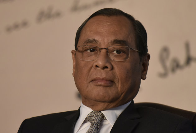 NEW DELHI, INDIA - JANUARY 14: Chief Justice of India Ranjan Gogoi seen during thelaunch of book titled 'Beyond the Name Justice Y K Sabharwal, A fulfilling journey' on January 14, 2019 in New Delhi, India. The book has been written by V K Sabharwals sons. (Photo by Vipin Kumar/Hindustan Times via Getty Images)